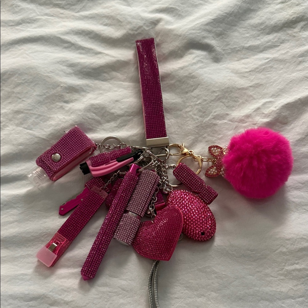 Pink Keychain Accessory Set